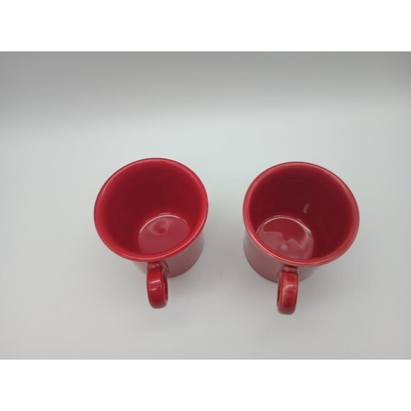 2 Fiesta Tom & Jerry Ring Handled Mugs Red Homer Laughlin Coffee Mugs - Picture 4 of 5